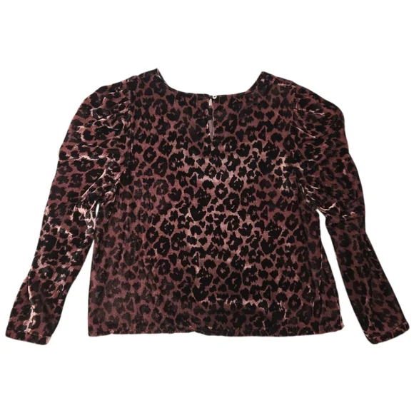 Anthropologie Dolan Charley Leopard Print Velvet Top Petite Large - Picture 14 of 16
